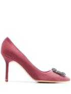 Manolo Blahnik Crystal-embellished Pumps - Pink