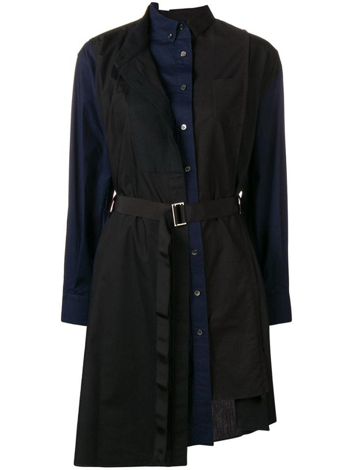 Sacai Asymmetric Belted Dress - Black
