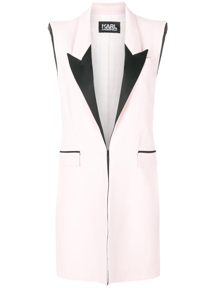 Karl Lagerfeld Mid-length Sleeveless Jacket - Pink & Purple