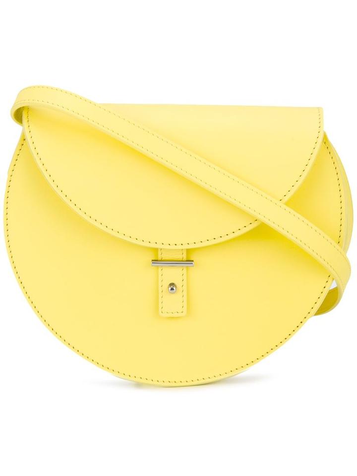 Pb 0110 Round Crossbody Bag, Women's, Yellow/orange, Leather
