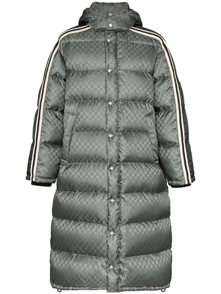 Gucci Gg Supreme Padded Coat - Grey