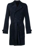 Salvatore Santoro Belted Double Breasted Coat - Blue