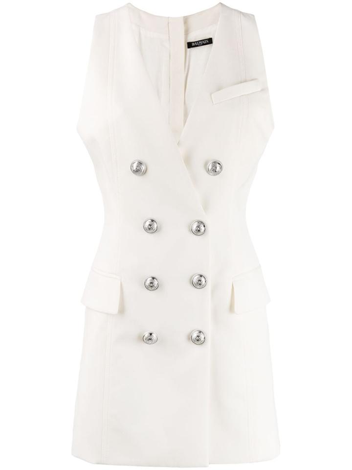 Balmain Double-breasted Blazer Dress - White