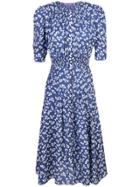 Ralph Lauren Collection Faux Pearl-embellished Floral-print Dress -