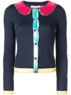Alice+olivia Slim Fit Sequin Panelled Cardigan - Blue