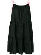 Brognano Flared Tied-strap Dress - Black