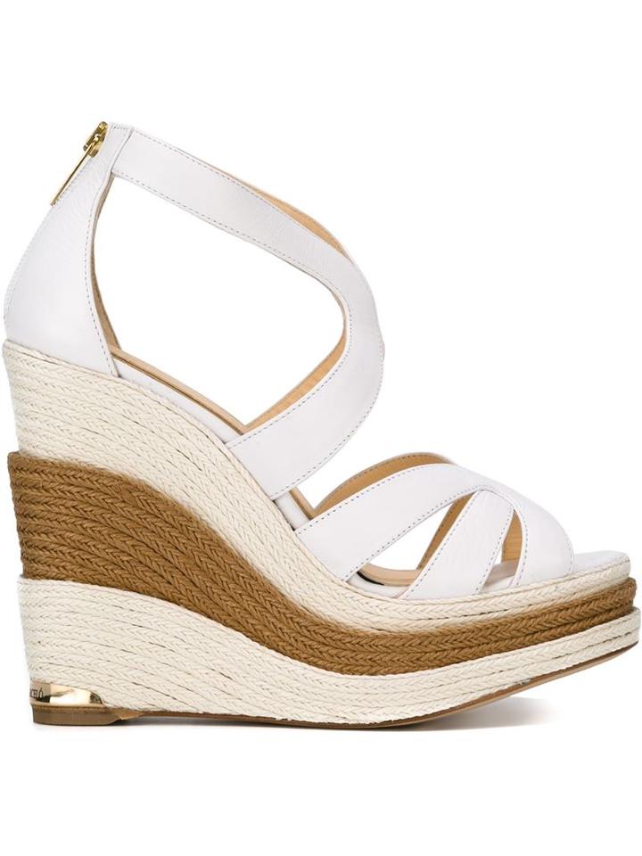 Paloma Barceló Espadrille Wedge Sandals, Women's, Size: 36, White, Leather