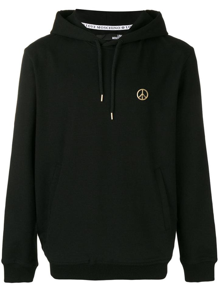 Love Moschino Peace Emblem Hoodie - Black