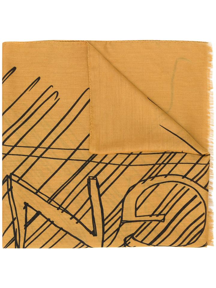 Ermenegildo Zegna Printed Scarf - Yellow & Orange