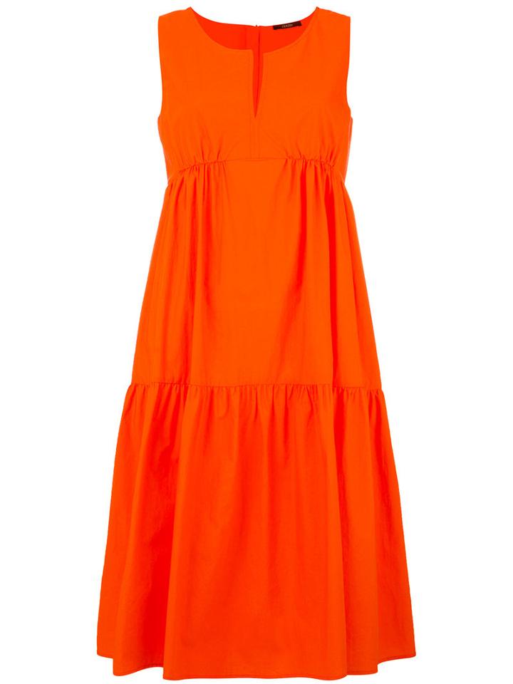 Odeeh Ruffled Flared Dress, Women's, Size: 34, Yellow/orange, Cotton
