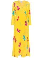 We Are Leone Silk Koi Fish Print Maxi Dress - Yellow & Orange