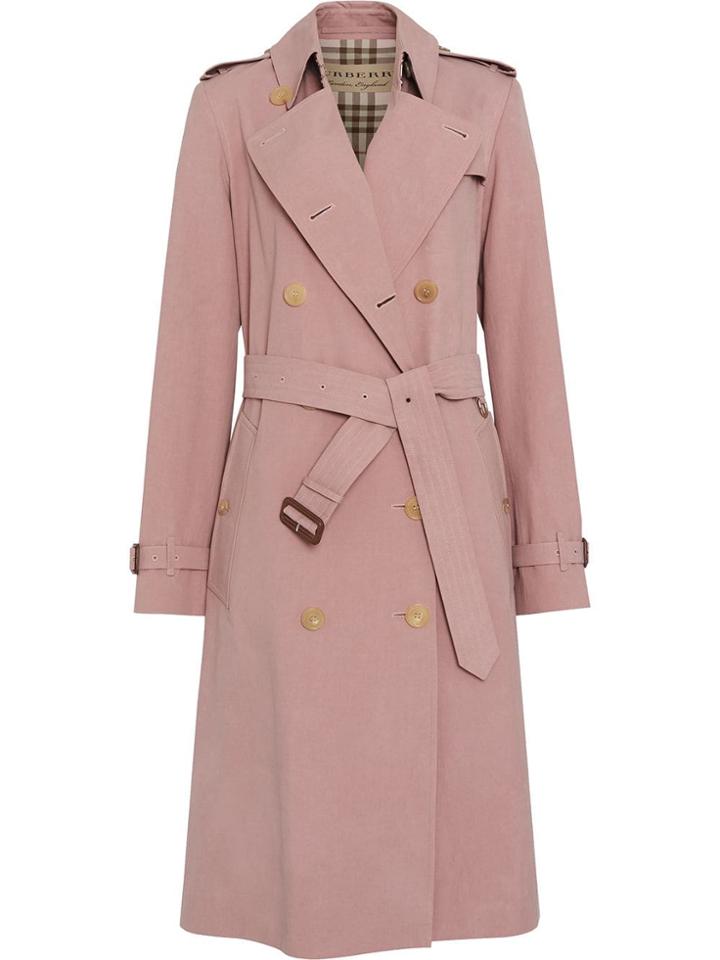 Burberry Tropical Gabardine Trench Coat - Pink & Purple
