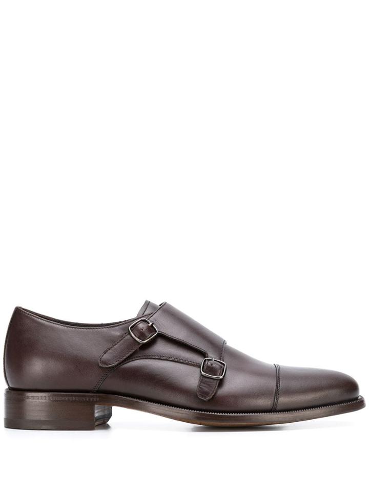 Scarosso Classic Monk Shoes - Brown