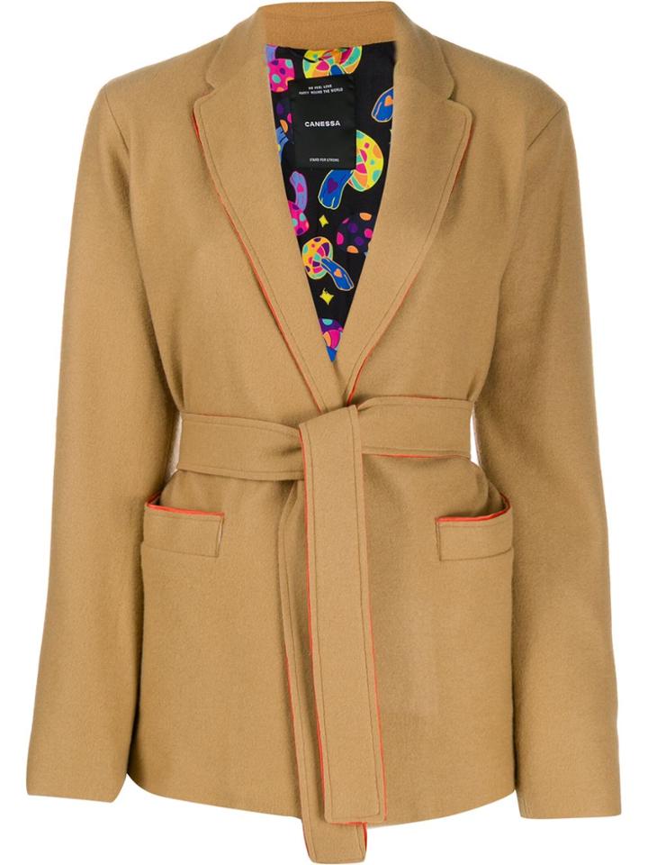 Canessa Short Belted Waist Jacket - Brown