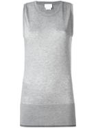 Dkny High Low Hem Tank Top, Women's, Size: Small, Grey, Cotton/lyocell