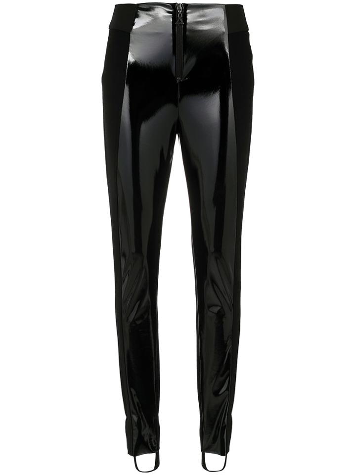 Tufi Duek Vinyl Panelled Stirrup Trousers - Black