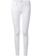 Frame Denim Cropped Skinny Jeans, Women's, Size: 27, White, Cotton/polyester/spandex/elastane