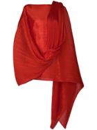Pleats Please By Issey Miyake Pleated Scarf Top - Red
