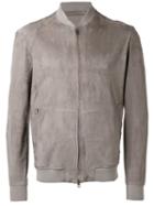 Salvatore Santoro Zipped Jacket, Men's, Size: 54, Grey, Leather