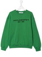 Philosophy Di Lorenzo Serafini Kids Teen Logo Print Sweatshirt - Green
