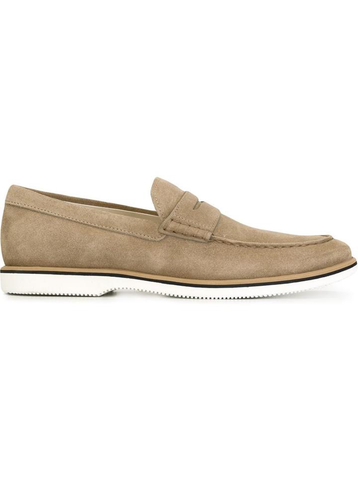 Hogan Boat Shoes, Men's, Size: 5.5, Nude/neutrals, Rubber/leather/suede