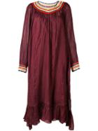 Tsumori Chisato Crochet Trim Tunic Dress, Women's, Size: Medium, Red, Silk/polyester/polyurethane