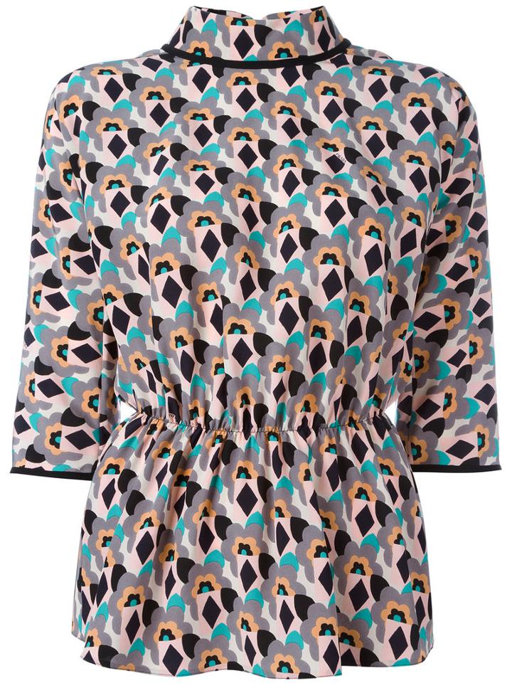 Prada Cropped Sleeves Blouse, Women's, Size: 42, Silk