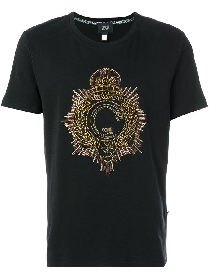 Cavalli Class Logo Embellished T-shirt - Black