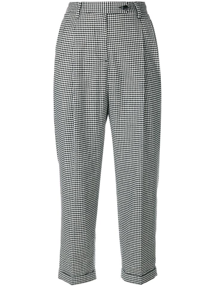 Brag-wette Checked Trousers - White