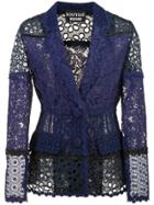 Boutique Moschino Floral Lace Blazer - Blue