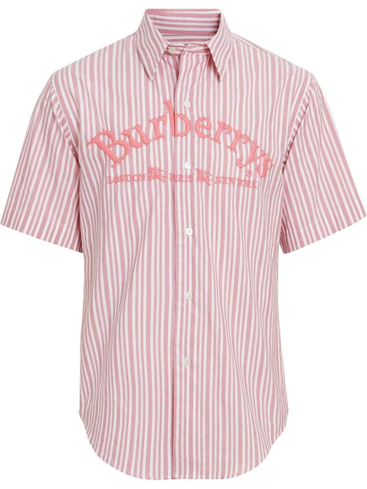 Burberry Embroidered Logo Shirt - Pink