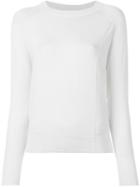 Joseph Raglan Panel Jumper, Women's, Size: Large, White, Silk/nylon/spandex/elastane