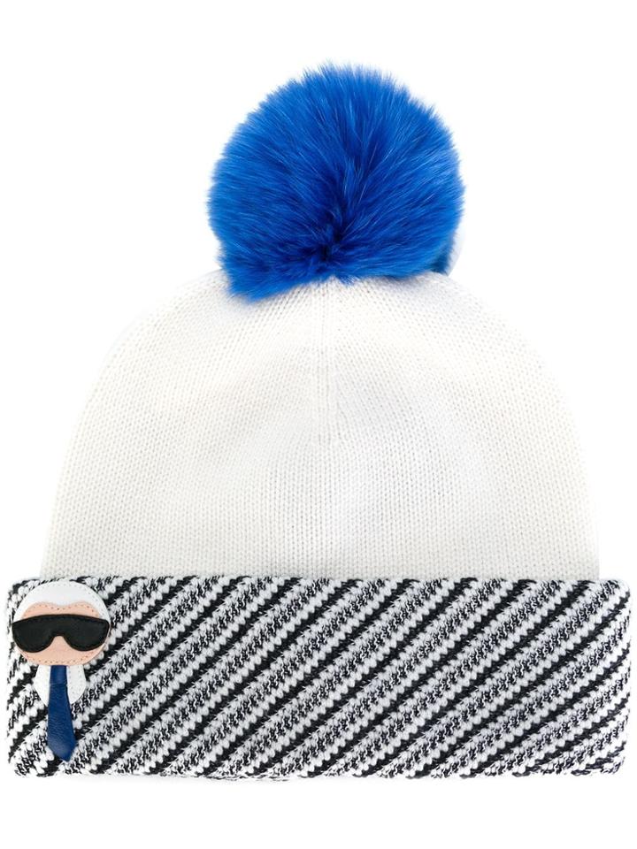 Fendi Karlito Beanie - White