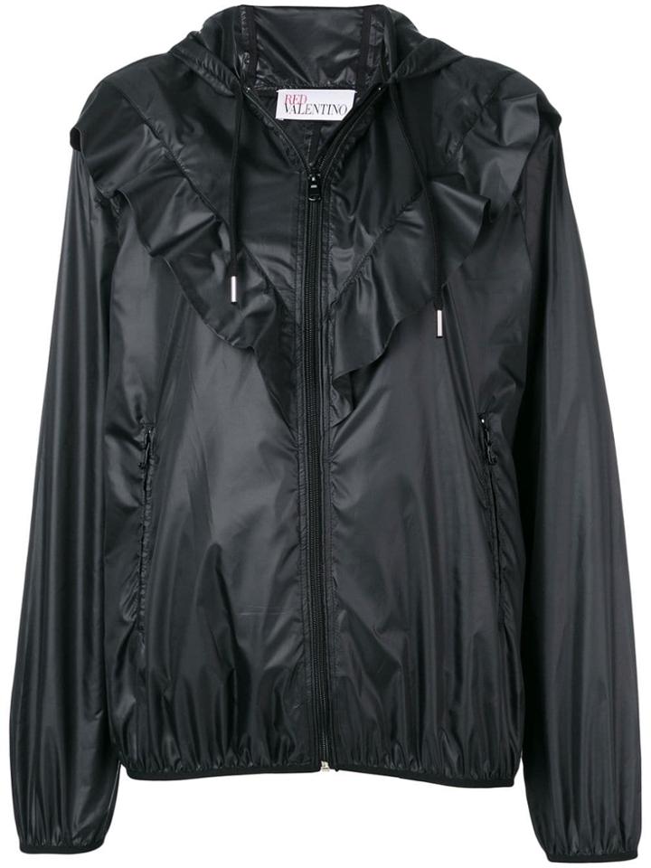 Red Valentino Ruffle Trim Lightweight Jacket - Black