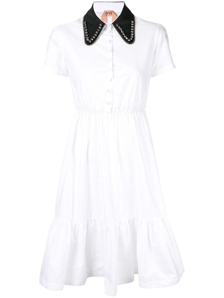 Nº21 Flared Shirt Dress - White