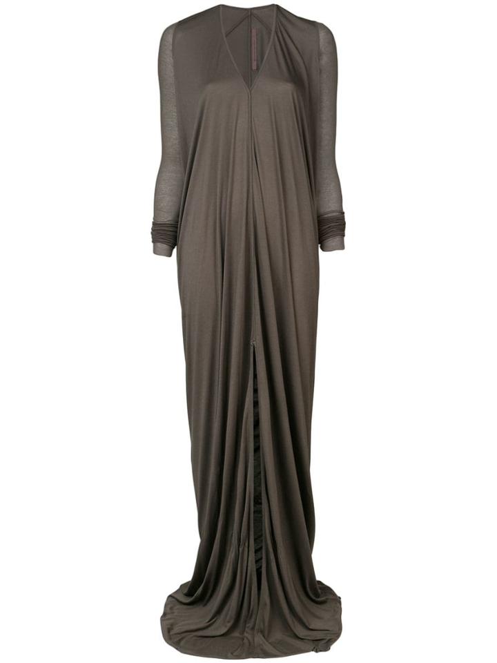 Rick Owens Lilies Gathered Front Maxi Dress - Brown