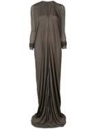 Rick Owens Lilies Gathered Front Maxi Dress - Brown