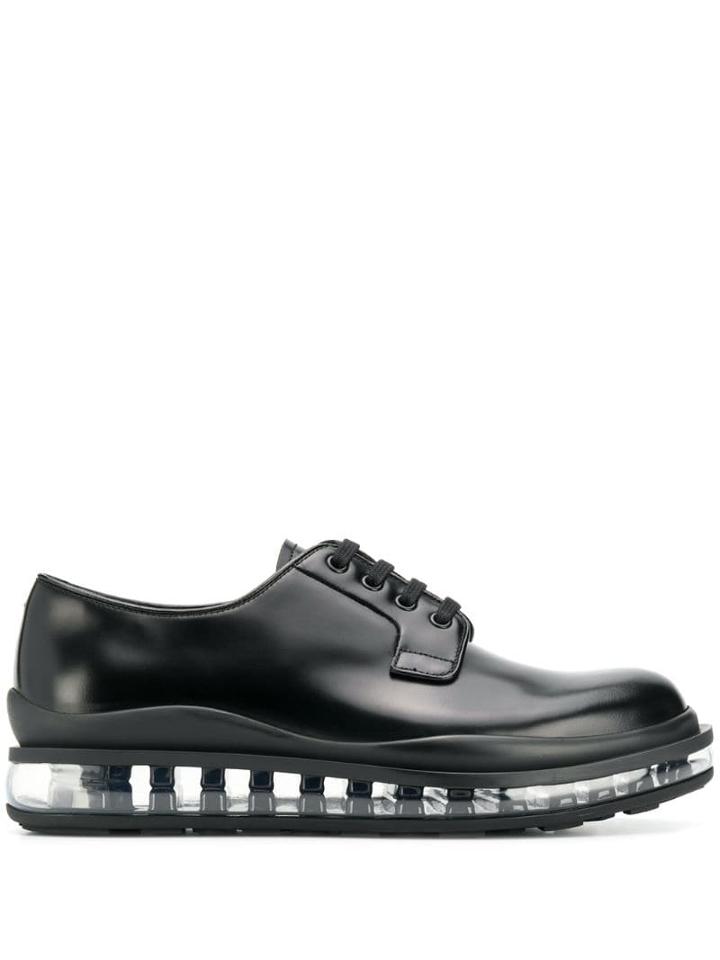 Prada Transparent Sole Derby Shoes - Black