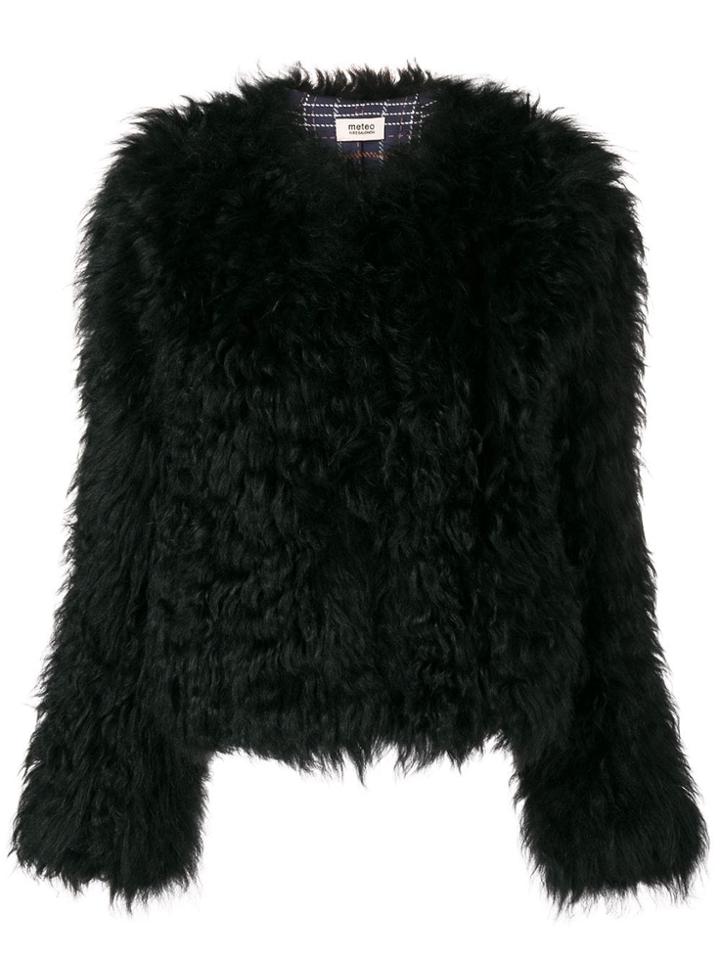 Yves Salomon Meteo Oversized Textured Jacket - Black