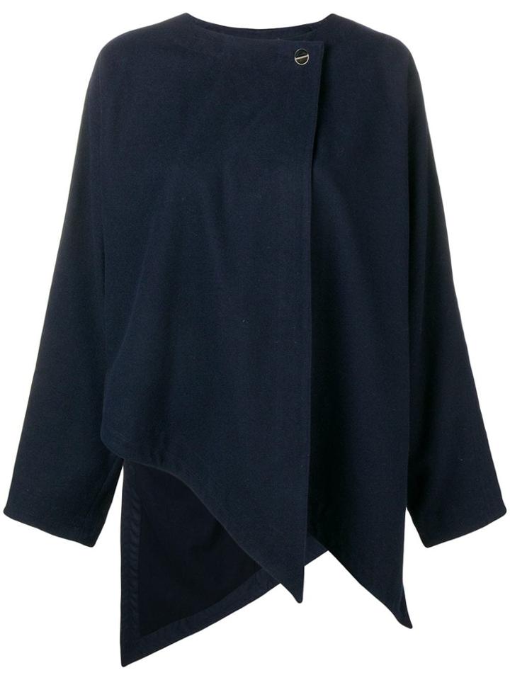 Versace Vintage Jagged Asymmetric Hem Jacket - Blue