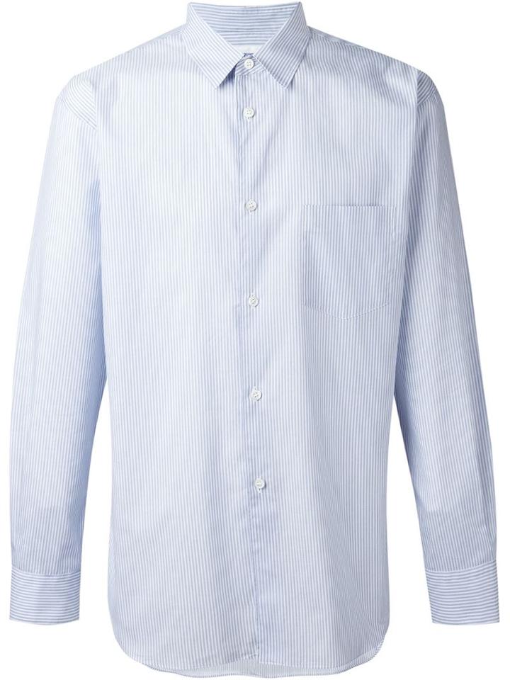 Comme Des Garçons Shirt Free Rear Print Striped Shirt