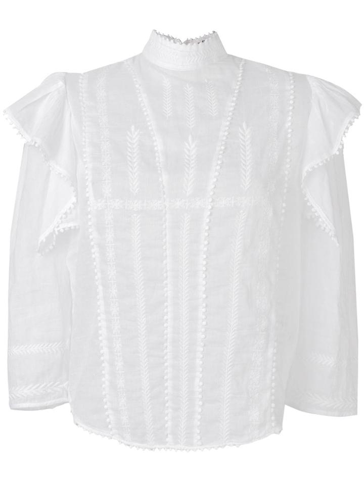 Isabel Marant Étoile Embroidered Ruffle Blouse - White