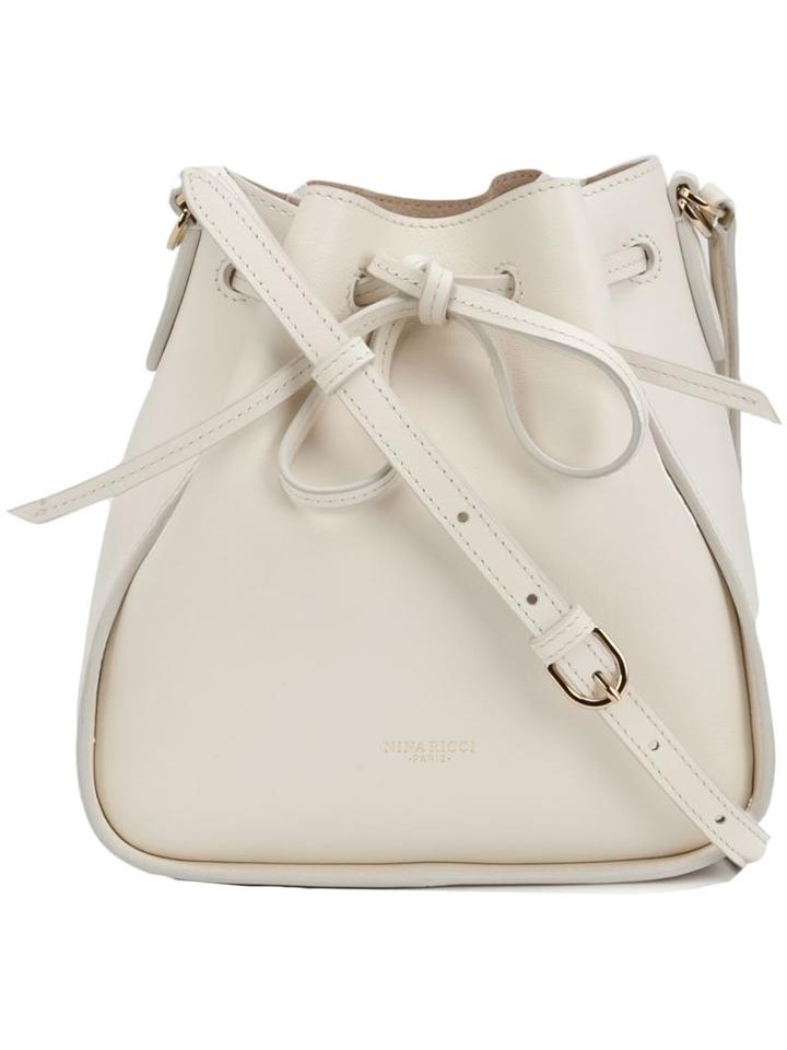 Nina Ricci String Tie Bucket Cross Body Bag, Women's, White