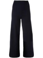 Cédric Charlier Flared Cropped Trousers, Women's, Size: 40, Blue, Wool/cashmere