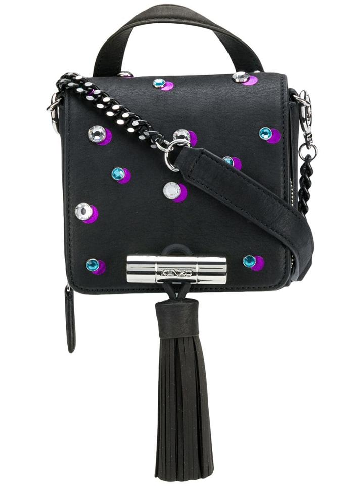 Kenzo Embellished Tassel Shoulder Bag - Black