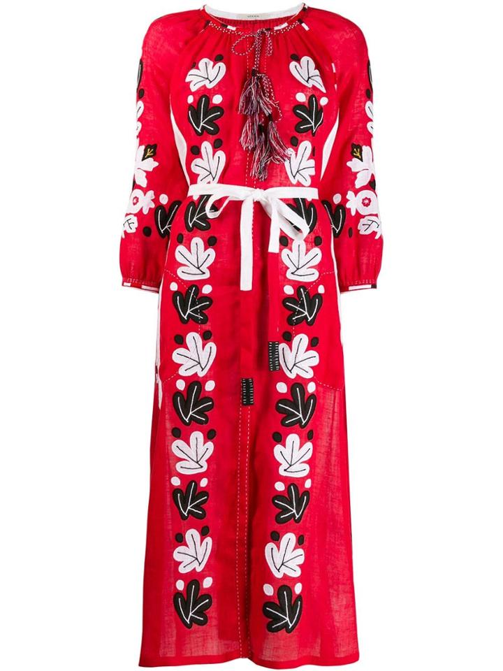 Vita Kin Embroidered Leafs Dress