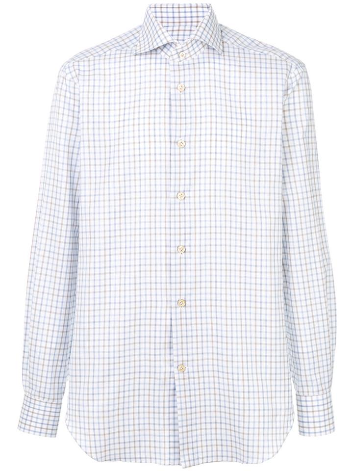 Kiton - Checked Shirt - Men - Cotton - 41, White, Cotton