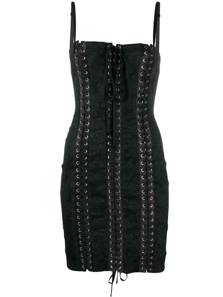 Dolce & Gabbana Jacquard Corset Dress - Black