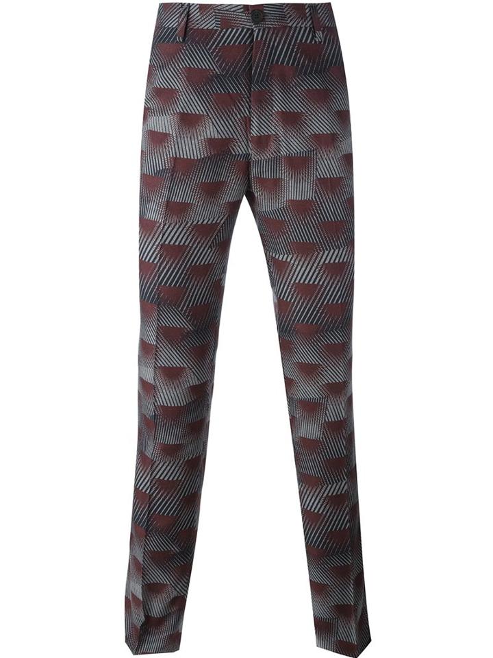 Kenzo 'nagai Star' Trousers, Men's, Size: 46, Red, Viscose/cotton
