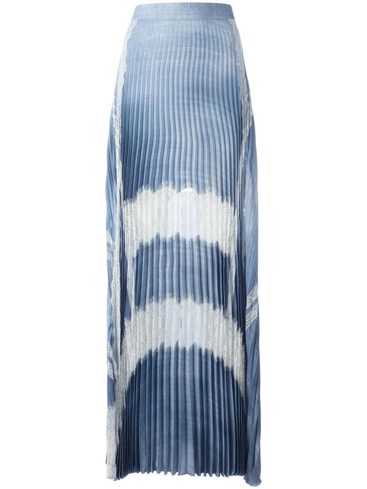 Ermanno Scervino Lace Inserts Pleated Skirt, Women's, Size: 44, Blue, Viscose